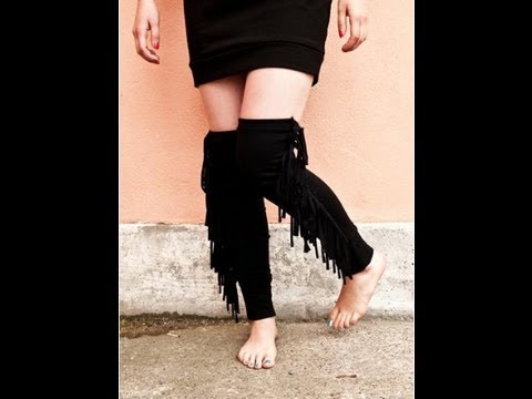 DIY HOW TO MAKE FASHIONABLE LEG WARMERS EASY - YouTube
