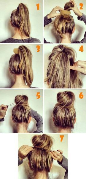 11 DIY Messy Bun Tutorial For Mediun to Long Hair | Buns | Pinterest
