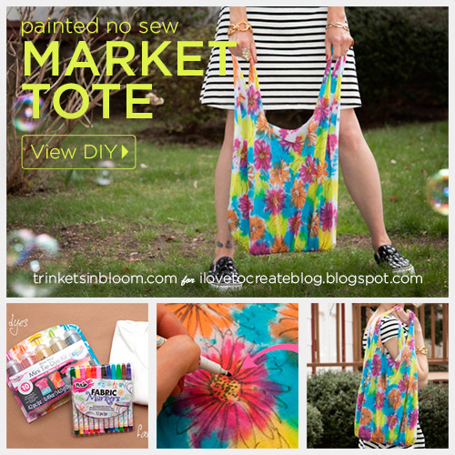 iLoveToCreate Blog: Painted No Sew Market Tote