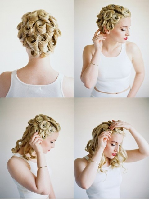 Picture Of Elegant DIY Pin Curls For Retro Weddings 3