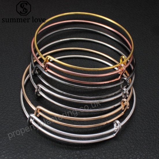 Charming Expandable Bangle Bracelet DIY Charm Wire Adjustable Bangle