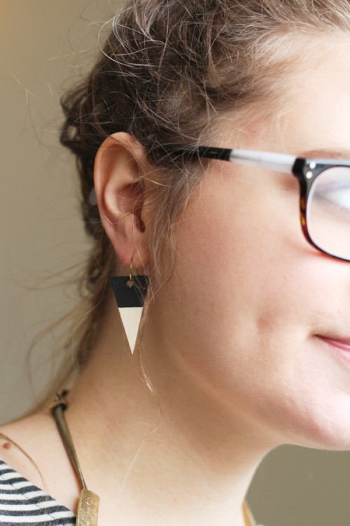 DIY Wood Veneer Earrings With Scrapbook - Styleoholic