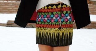 Colorful DIY Zip Mini Skirt To Make - Styleoholic