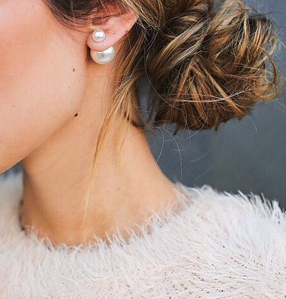double pearl earring #nordstrom | jewels | Jewelry, Earrings, Pearl