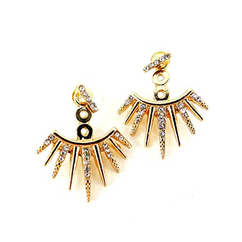 Amazon.com: Affordable Jewelry Gold Spike Crystal Ear Jacket Double
