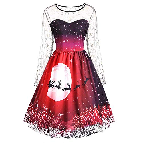 Amazon.com: Amiley Printing Party Swing Dresses Christmas Party
