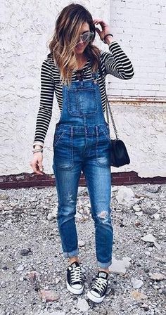 11 cool denim overall spring outfit ideas for college | college