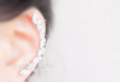 rhinestone clip on ear cuff, swarovski crystal ear cuff, wing ear