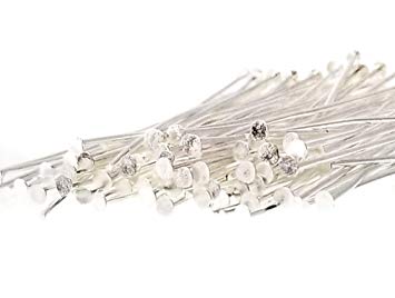 Amazon.com: 200pc Silver Plated Solid Brass Flat Head Pins For