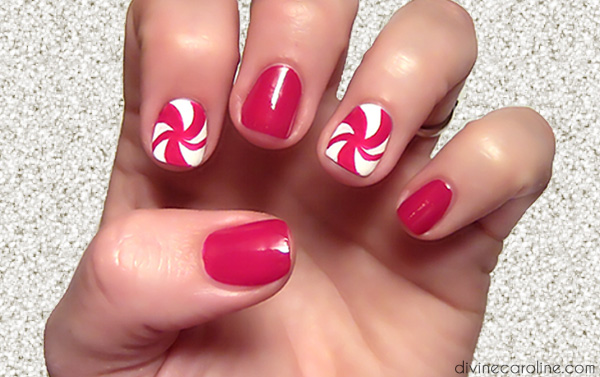 Holiday Nail Art: Swirly, Curly Candy Canes | more.com