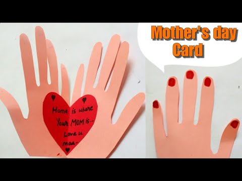 DIY Mother's day card ideas|Making easy hand print card for kids