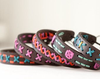 DIY Cross Stitch Kit - Leather Cuff with Southwestern Inspired