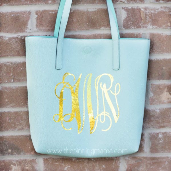 DIY Gold Foil Monogram Tote Bag with your Silhouette CAMEO u2022 The