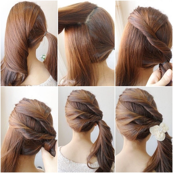 How to DIY Simple Twist Side Ponytail Hairstyle