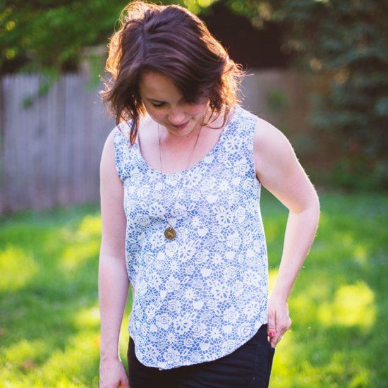 Sew your own tank top (with a zipper in the back) using this free