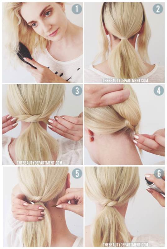 Picture Of easy peasy yet chic diy short hair ponytail 2