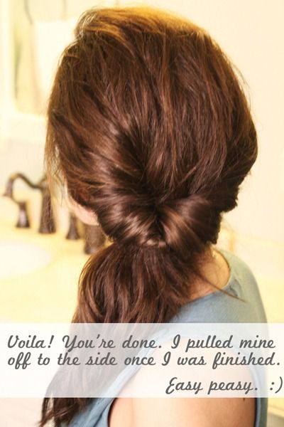 Easy pony tail. I will do this when my hair grows out a little more