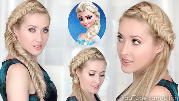 Lilith Moon: Frozen Elsa's hairstyles tutorials: big braid and updo