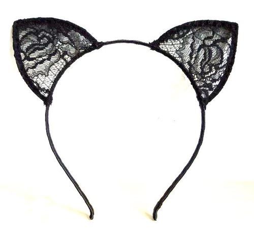 2014 Santa Wishlist - Black-lace Cat Ear Headband! (Like the one