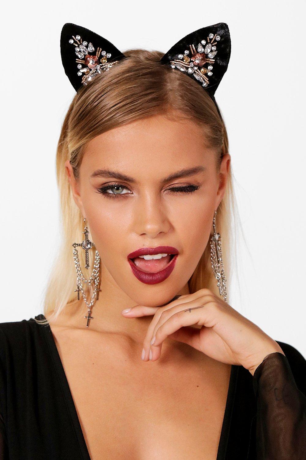 Embellished Cat Ears For Halloween