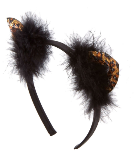 Dress up like a lovely leopard for Halloween with this feather