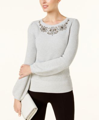 INC International Concepts Embellished Sweater, Created for Macy's
