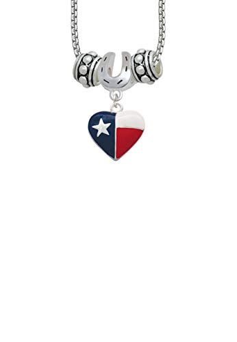 Amazon.com: Texas Lone Star Heart Horseshoe 3 Bead Necklace: Jewelry