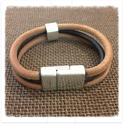The Pegasus Project, Inc - European Leather bracelet w/Silver clasp