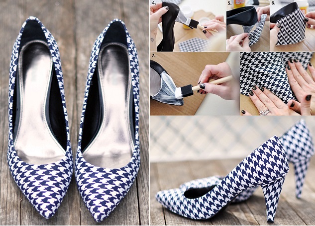 Stylish Shoes Covered With Fabric - DIY - AllDayChic