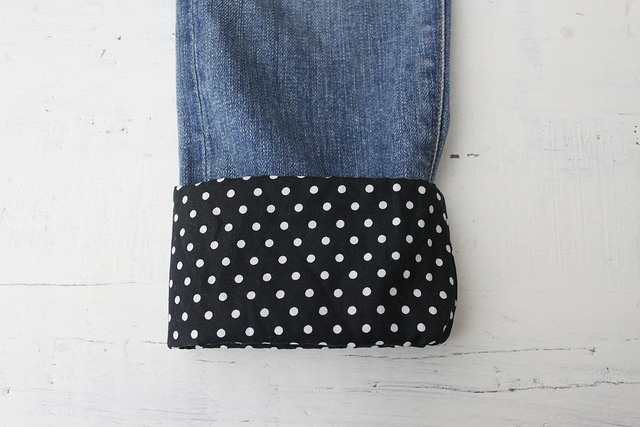 DIY Fabric Cuff Jeans (They're so Easy!) | A Pair & A Spare