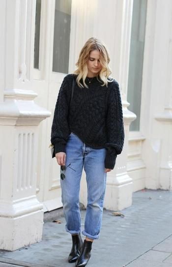 25 stylish winter outfits with boyfriend jeans and sweaters - Page