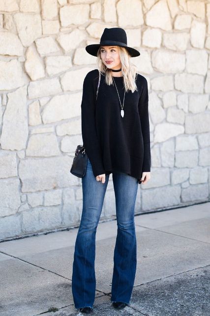 20 Fall And Winter Outfits With Flared Jeans To Try - Styleoholic