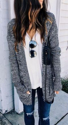 152 Best Cardigan Outfits | How To Wear A Long Cardigan Sweater