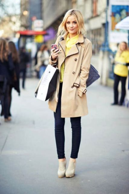 Picture Of Perfect Fall Outfits With Nude Trench Coat 5