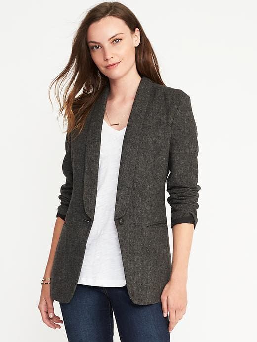 $50 - XL - Herringbone Long-Line Blazer for Women | Get.In.My.Closet