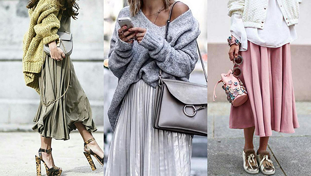 This Is How You Wear Oversized Sweaters on Skirts If You're Into