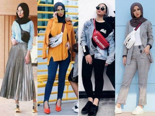 How to wear waist bag with hijab-Trendy hijab style for 2018 u2013 Just