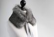 Amazon.com: Grey faux fur collar. Winter neck warmer. Fur scarf. Buy