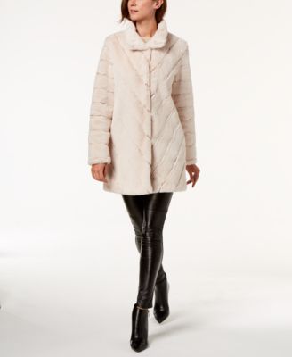 Calvin Klein Faux-Fur Coat - Coats - Women - Macy's