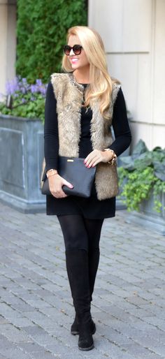 209 Best Faux Fur Vests images | Fall winter, Fall winter outfits