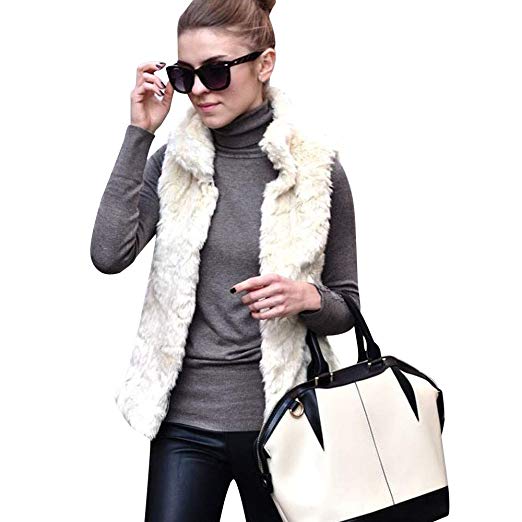 Clearance Forthery Faux Fur Vest Coat Shrug Shawl Warm Winter Thick