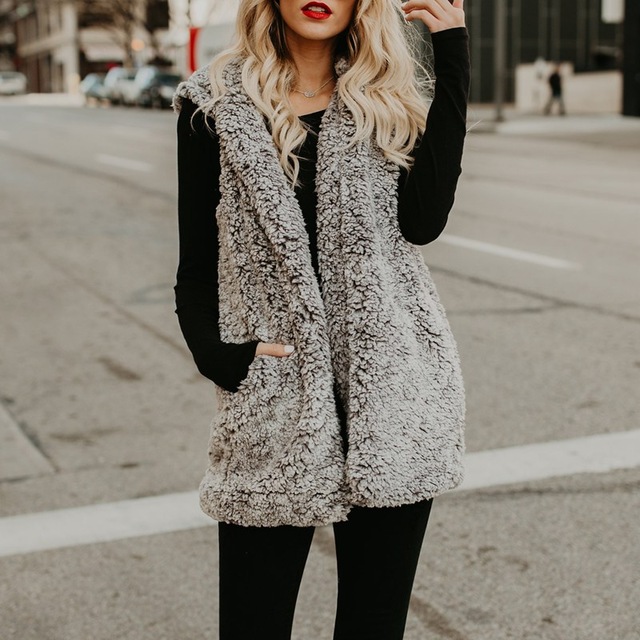 Fur Vests Winter Luxury Thick Sleeveless Jacket Gilet Women Vest