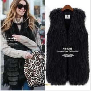 2019 Best Selling New Lady Faux Fur Vest Winter Warm Coat Outwear