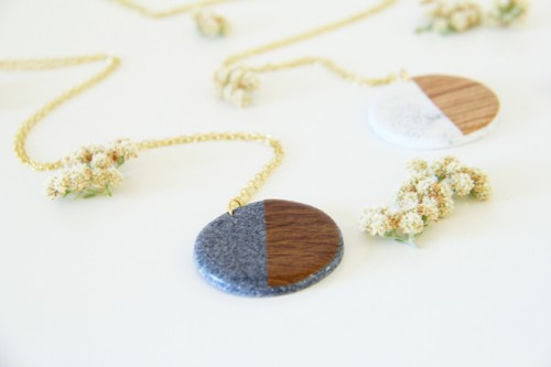 Faux Stone And Wood Pendants