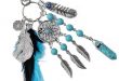Women India Style Dreamcatcher Feather Tassel Keychain Feather