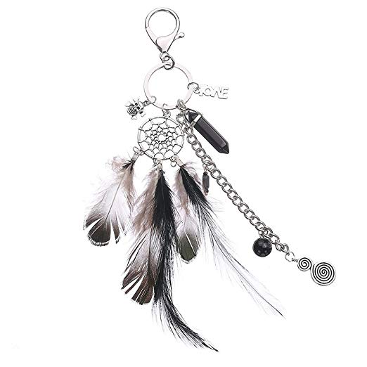 Amazon.com: BUYITNOW Dream Catcher Keychain Boho Feather Tassel