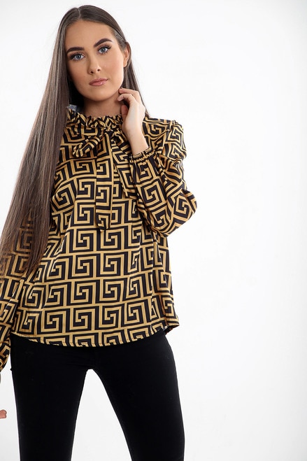 Puffed Sleeves Fendi Inspired Blouse (Five Colours) - M.I.A FASHIONS