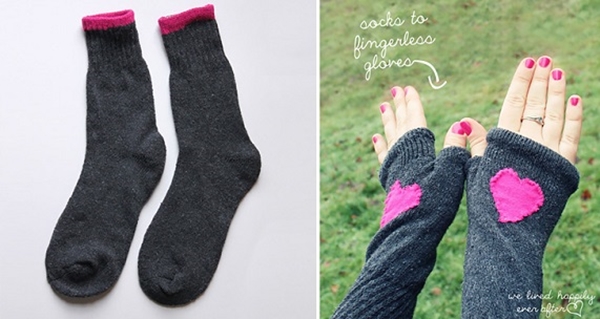Wonderful DIY Fingerless Gloves From Socks