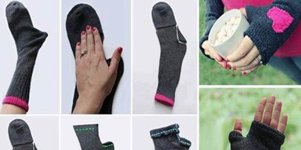 How to Use Socks to Make Fingerless Gloves