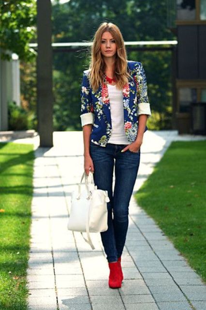 17 Cute And Girlish Floral Blazer Outfits To Rock - Styleoholic